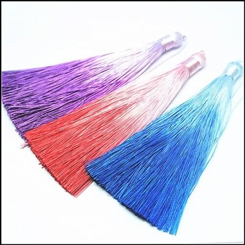 4pcs double tassel pendants polyester material for jewelry findings garments clothes mobile keychains diy size 13.5m legnth