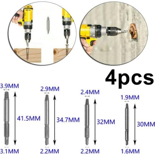 4pcs Drill Bit Broken Screw Head Extractor Repair Remover Chrome Vanadium Steel