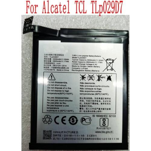 100% Brand new original 3000mAh TLp029D7 Battery For Alcatel TCL TLp029D7 Mobile Phone