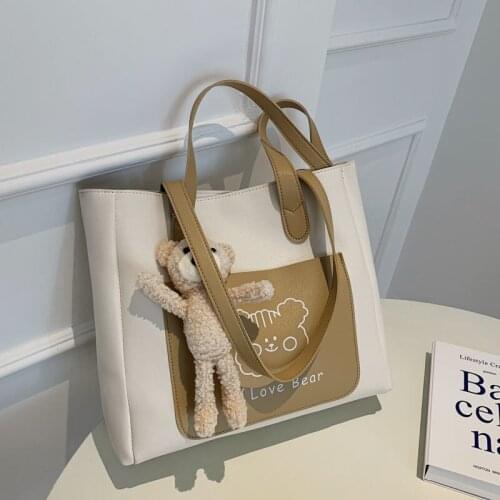 Large Capacity Large Bag Autumn New Versatile Handbag Class Commuter Bag Single Shoulder Bag Tote Bag Ladies Leather Bags