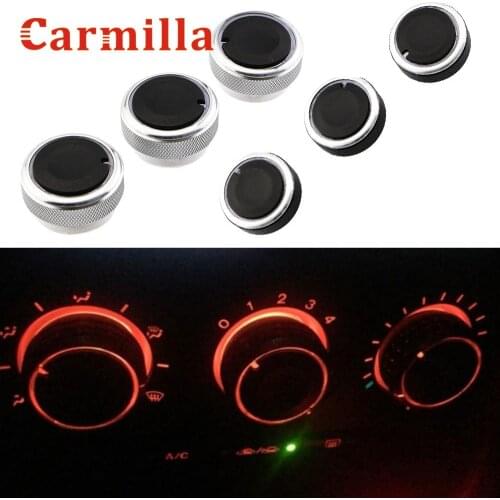 Carmilla 3pcs Aluminum Alloy Car Air Conditioning Knobs Ac Knob Heat Control Switch Knob for Mazda 3 M3 2004 - 2009 Accessories