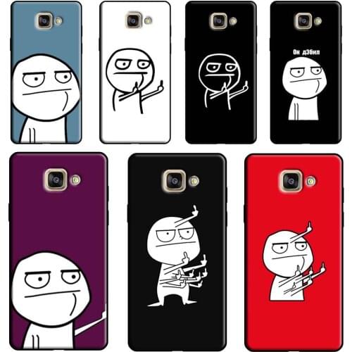 Funny Man Middle Finger Phone Case For Samsung Galaxy J7 J5 J3 2017 A3 A5 J1 2016 J6 J4 Plus A6 A8 A7 A9 J8 2018
