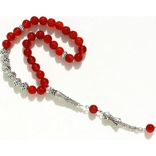 8mm Natural stone Bead 33 Prayer Beads Islamic Muslim Tasbih Allah Mohammed Rosary for women men