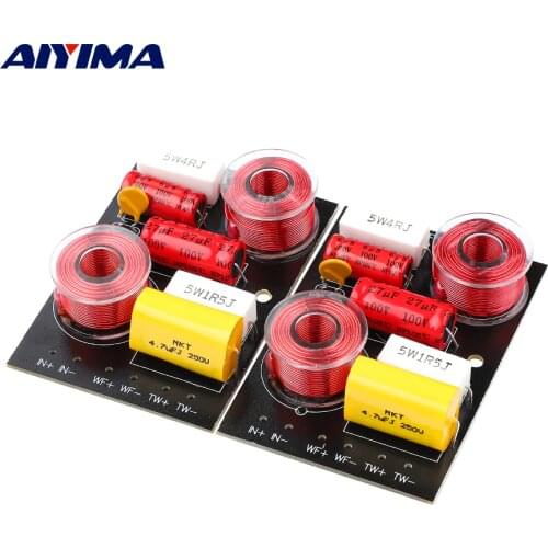 AIYIMA 2Pc 200W 2 Way Crossover Audio Speaker Tweeter Bass Frequency Divider For 4-6.5 Inch 4 Ohm Speaker Filter DIY Home Audio