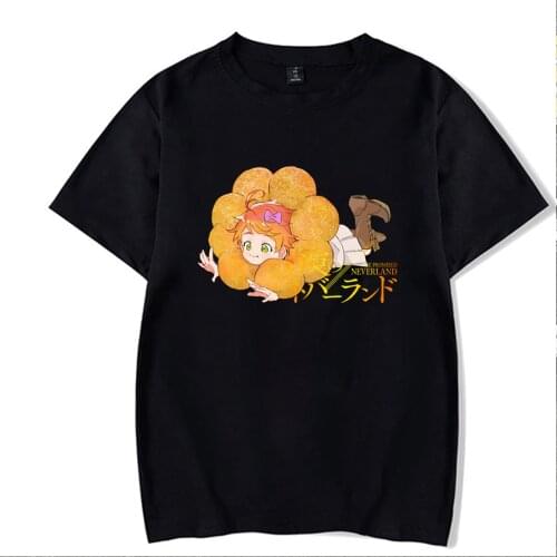 Fashion T-shirt The Promised Neverland Women Men Anime Clothes Emma Tshirt Hip Hop Top Tees Unisex Women