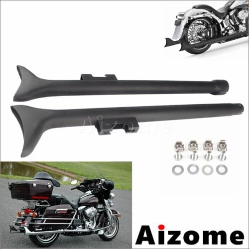 Fishtail Mufflers 33" Motorcycle Exhaust Slip-On Tube Pipe For Harley 2016-2020 Touring Bagger Inlet Right 2-1/2"& Left 1-3/4"