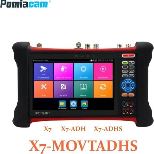 X7ADHS tester 7" Touch Screen 4K 1080P IPC Camera CCTV Retina Tester Monitor Wifi TVI CVI AHD SDI CVBS IP Discovery Analog