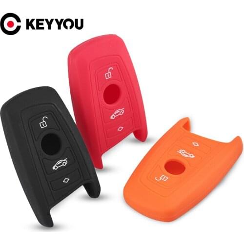 KEYYOU 10x For BMW F CAS4 5 7 Series F10 F20 F30 335 328 535 650 Remote Holder Protect Silicone Smart Key fob Cover Case