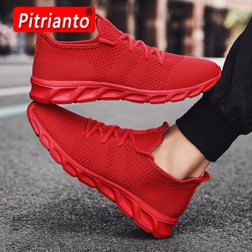 Men Breathable Running Shoes High Quality Air Mesh Sneakers Light Comfortable Sports Shoes Men Walking Flats Shoes Big Size 48