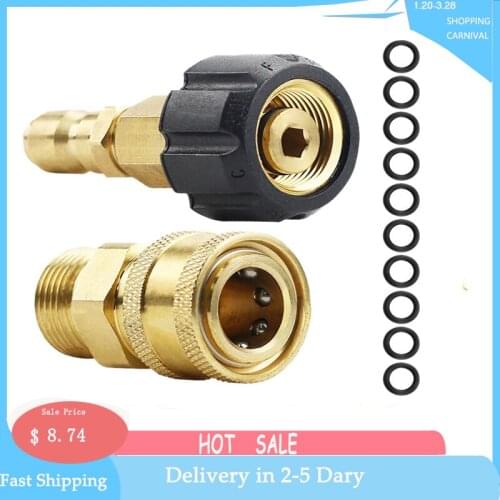 M22-14mm 3/8 Inch Pressure Washer Quick Connector Adapter Set, Stainless Steel Ftting Adapter Swivel Quick Connect Plug Set