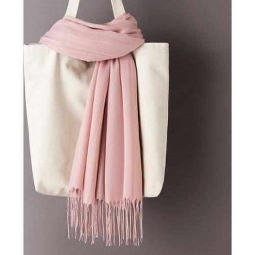 2021 Fashion Solid Color Women Scarf Winter Hijabs Tessale Tassels Long Lady Shawls Cashmere Like Pashmina Hijabs Scarves Wraps