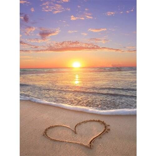 Landscape Sunset∕love Beach DIY Embroidery 11CT Cross Stitch Kits Needlework Craft Set Cotton Thread Printed Canvas Design