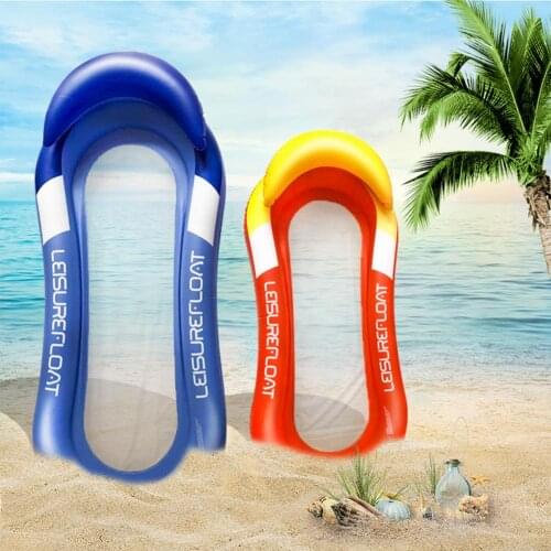 Inflatable Hammock Lounge Float Single Swimming Pool Inflatable Recliner Folding Swim Bed Party Beach Water Pool Chair Device