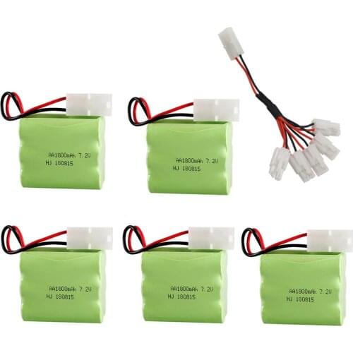 7.2v 1800mah NIMH Battery +Charger set For Rc toys Car Boats Tank Train Guns NI-MH AA 7.2v Rechargeable Battery Pack Tamiya Plug