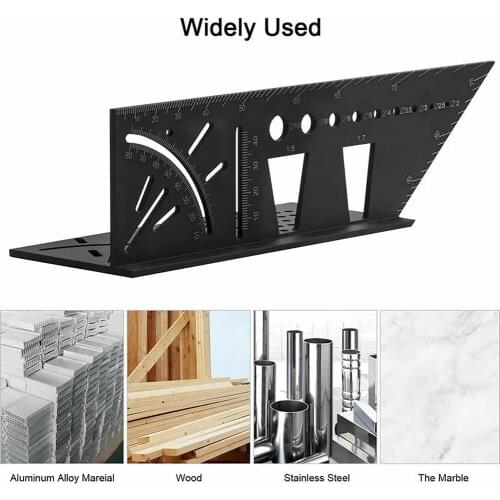 Carpenter Line Square Measuring Ruler 45 Degree 90 Degree Line Ruler 3D Angle Dovetail Shape Ruler For Home DIYwoodworking Tools