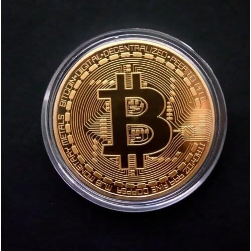 Gold Plated Bitcoin Coin Collectible Art Collection Gift Physical Commemorative Casascius Party Favors Gift for Guests