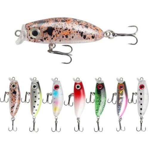 1pcs Slowly Sinking Minnow Fishing Lure Wobblers 43mm 2.7g Isca Artificial plastic Hard Bait Mini Crankbait Trout Pike Tackle