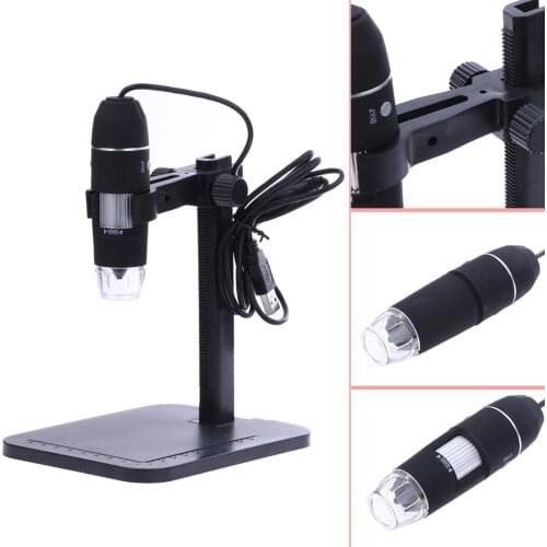 Professional USB Digital Microscope 1000X 800X 8 LED 2MP Electronic Microscope Endoscope Zoom Camera Magnifier+ Lift Stand new