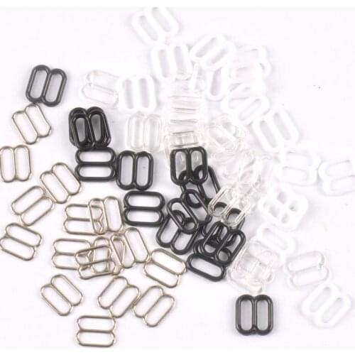 100pcs Black White Metal/plastic Belt Buckle Hair Jewelry Ribbon Adjuster DIY Accessories Wedding Card Buckles Home Decor c2407
