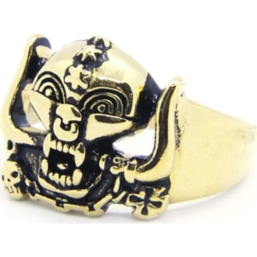 Rany&Roy New Size 7-14 Demon Skull Ring 316L Stainless Steel Fashion Hiphop Style Skull Ring