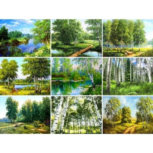 Sale 5D Diamond Painting Landscape Tree Cross Stitch Kit Full Drill Embroidery Mosaic Scenery Picture of Rhinestones Decor Gift