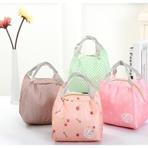 Leisure Portable Lunch Bag Thermal Insulated Lunchbox Lady Carry Food Tote New Lunch Bag Floral