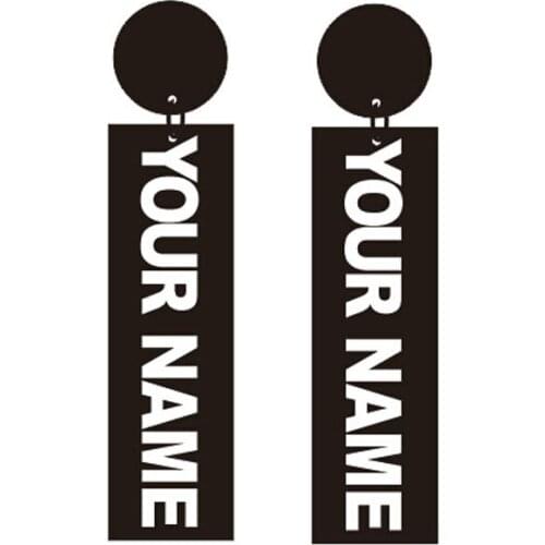 Personalized Name Letters Logo Tag Dangle Earring