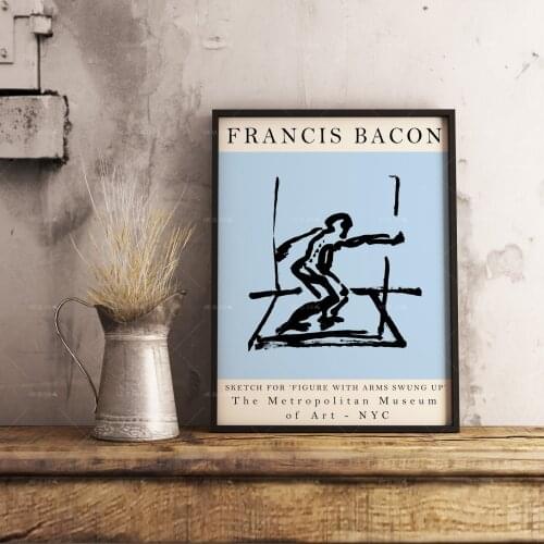 Francis Bacon Exhibition Poster, Line Art Sketches, Minimalist, Vintage Poster, Vintage Print, Picasso, Matisse, , Gift Idea