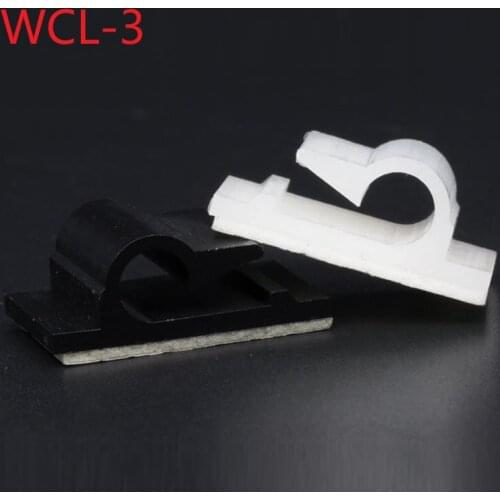 10pcs WCL-3 Cable Clamp Self Adhesive Wire Tie Fix Clip Car Cord Organizer Line Bracket Holder Management Fasteners White Black
