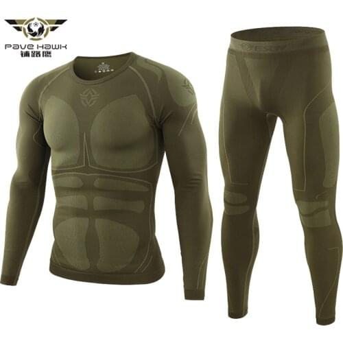 Winter Warm Tight Tactical Thermal Underwear Sets Mens Outdoor Function Breathable Training Cycling Thermo Underwear Long Johns
