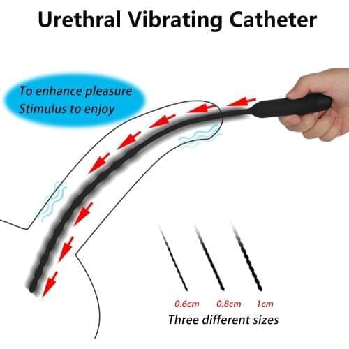 10 Frequency Urethral Vibrator Catheter Penis Plug Sex Toy for Men Vibrating Urethral Plug Penis Insertion Urethra Sound Dilator