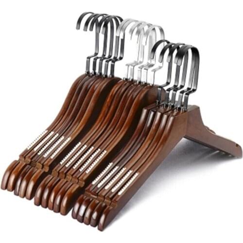 10pcs/lot 32/38/44cm Solid wood mens and womens wide shoulder non-skid large clothes rack childrens clothes rack and trousers