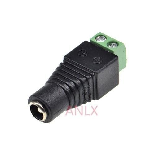 10PCS dc 5.5*2.5MM power jack socket connector 5.5X2.5MM FEMALE PLUG solderless terminal Screw Fastening Type 5.5*2.1MM 5.5*2.1