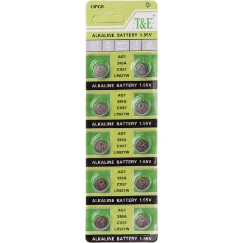 10PCS Alkaline Battery AG7 1.55V Button Coin Cell Watch Batteries LR927 LR57 SR927W 399 GR927 395A