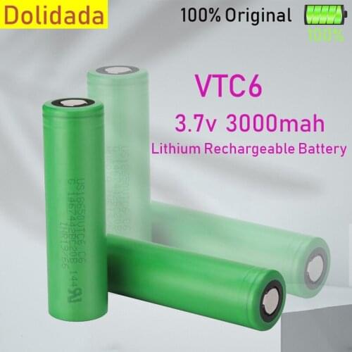 100% Original 3.7v 18650 VTC6 3000mah Lithium Rechargeable Battery US18650VTC6 30A Discharge for Flashlight Toys