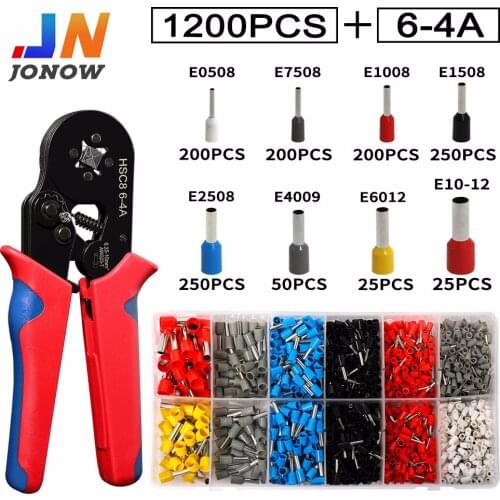 1200PCS Insulated Cord End Tubular Crimping Terminal Connectors Pliers Assorted Ferrules Kit Set Wire Copper Crimp Connector