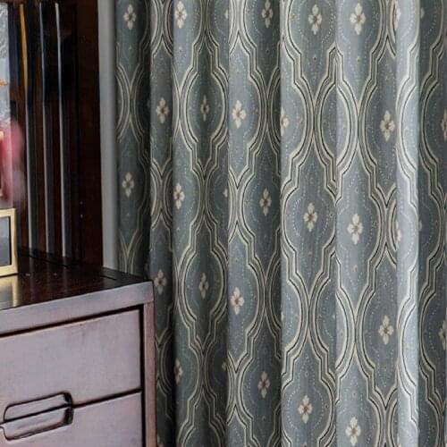 2021 New Modern Curtains for Living Dining Room Bedroom Chinese Simple Printing Curtains Window Tulle Finished Customization