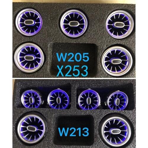 3/12/64 색상 자동차 LED 노즐 분위기 램프 커버 메르세데스-벤츠 C / GLC 클래스 W205 X253 MB 에어 벤트 LED 주변 조명