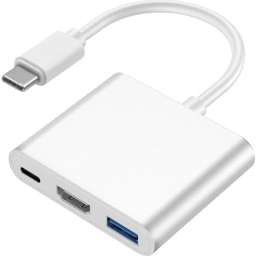 50% Off 4 in 1 Type-C to HDMI-compatible/USB/PD Port Hub Adapter Converter Card Reader for MacBook