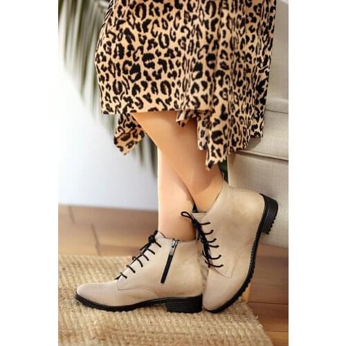 A960-20Bej Nubuck Pink Potin Beige Nubuck Women 'S Boots A960-20