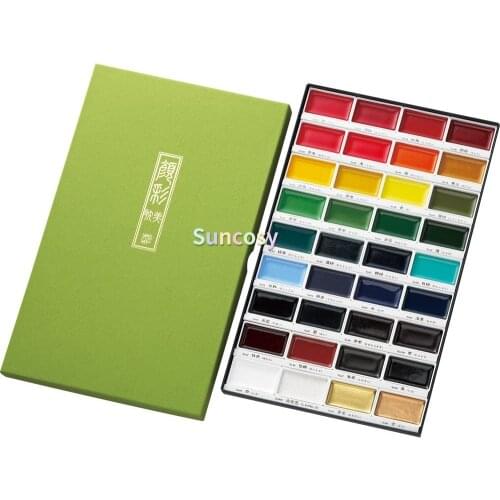 Kuretake GANSAI TAMBI Watercolor paints, new 36 colors,Handcrafted, Professional-Quality Pigment Inks for Artists and Crafters