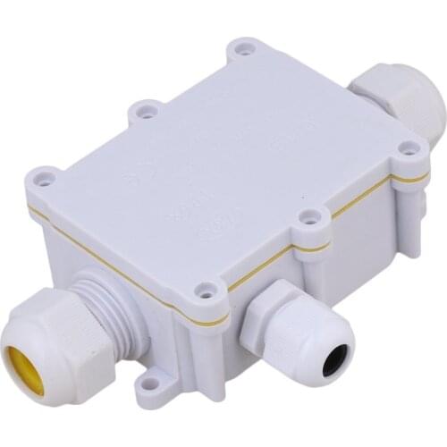 White 3 Way Outdoor Cable Wire Connectors Junction Box IP68 Waterproof Sunproof with Terminal