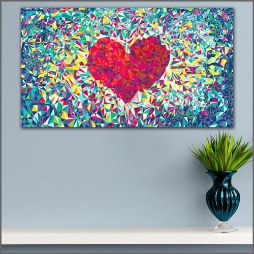 Large size Printing Oil Painting love heart abstract wall art canvas print pictures for living room and bedroom No Frames
