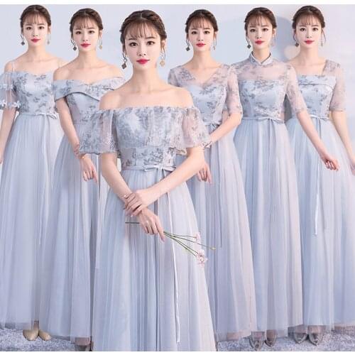 Embroidery Long New Summer Sweet Sexy Club Ladies Women Casual Wholesale Beach Sister Party Prom gray Plus Size Summer Dress