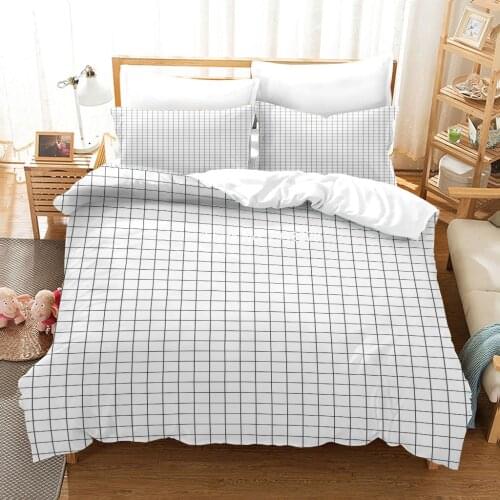 Home Textiles Minimalist Plaid Stripe Row Bedding Set Stylish and Comfortable Duvet Covers and Pillowcases Adult Bedroom Decor