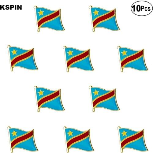 Congo Flag Lapel Pin Flag badge Brooch Pins Badges 10Pcs a Lot