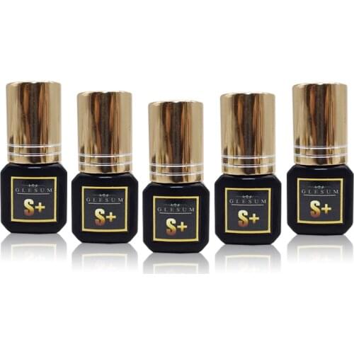 GLESUM Fast Dry 1-2 Sec 5 Bottle Eyelash Extension Glue 5ml Clear Black Lashes Mink Eyelashes Glue cosmetic Free Shipping