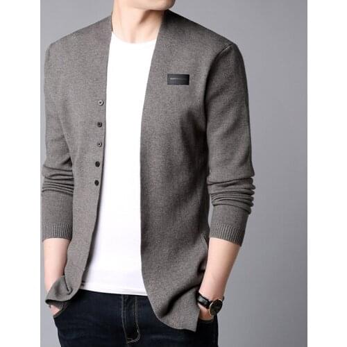 Cardigan Men Casual Pure all-match Knitted Cotton Wool Sweater Men Clothes 2020 Autumn Winter New Mens Sweaters Cardigans Coat