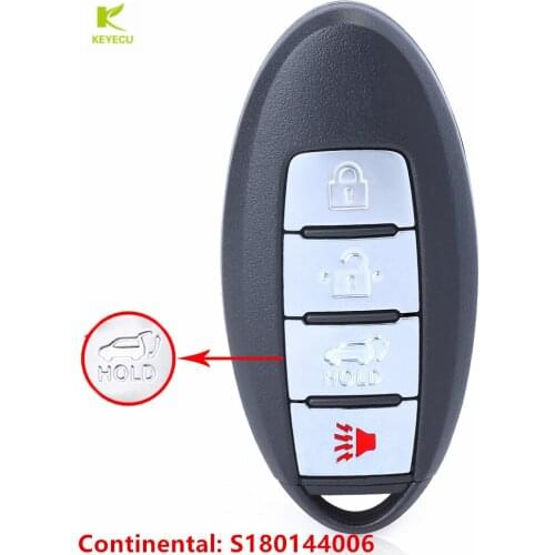 KEYECU Replacement Smart Remote Car Key Fob 4Button 433.92MHz ID47 Chip for Nissan Pathfinder 2013 2014 2015 P/N: S180144006