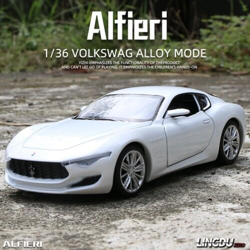 1:32 Maserati Alfieri Sports Car Alloy Car Model Diecast Metal Simulation Toy Vehicle Car Model Collection Sound Light Kids Gift
